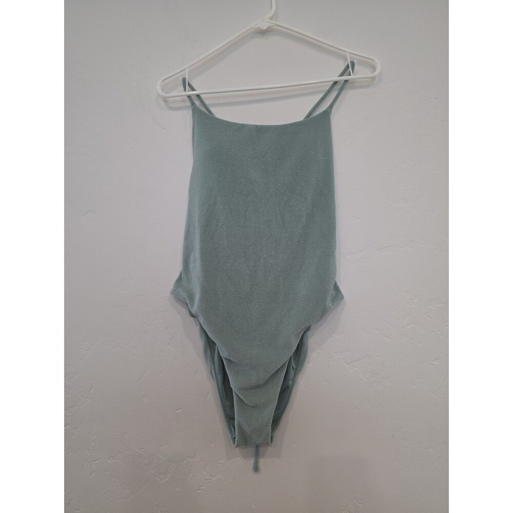Victoria's Secret Seasalt Green Essential Terry Strappy Back Scoop One-Piece...